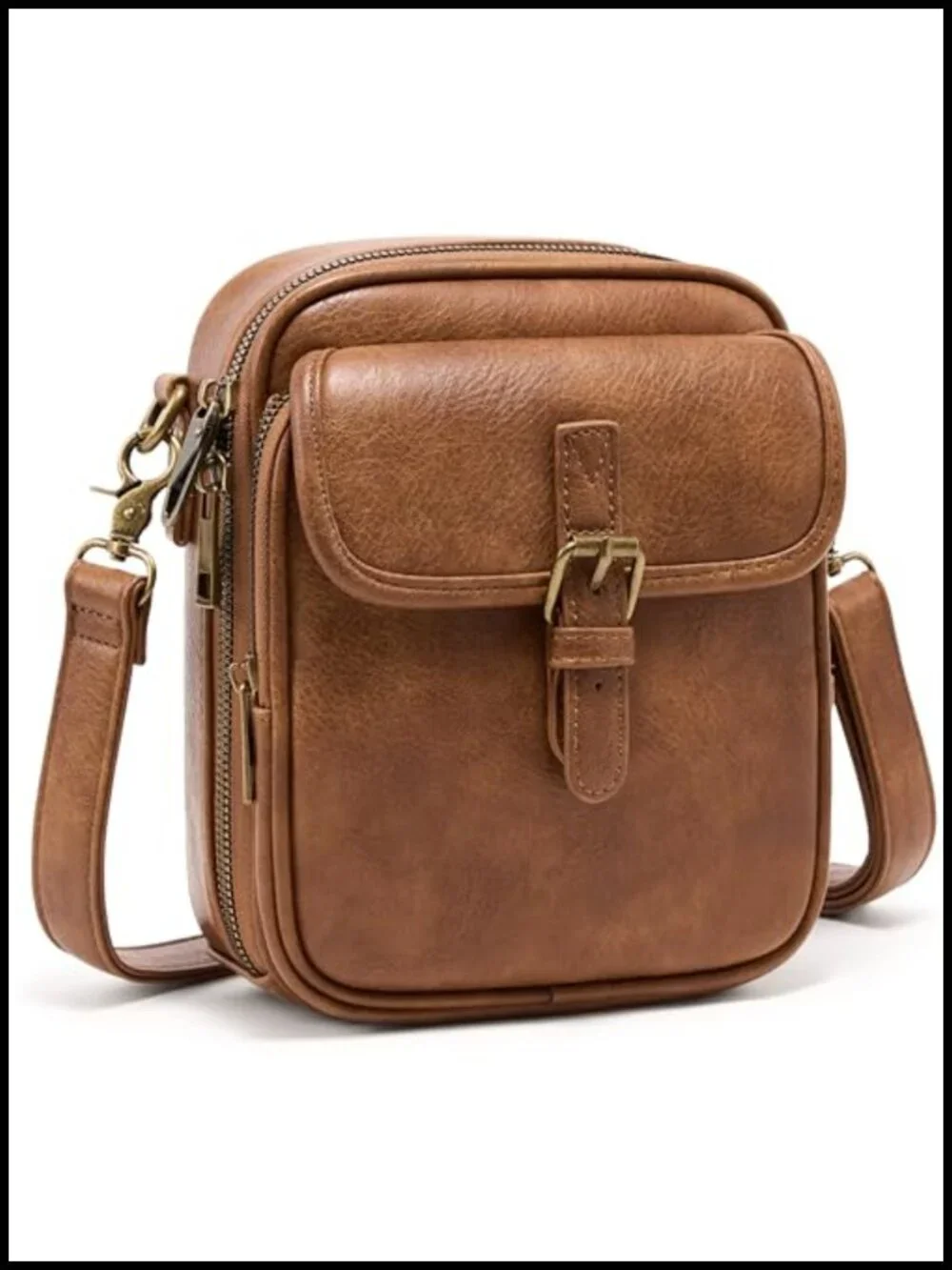 Small Crossbody Bag Vegan Leather Messenger with Card Slots RFID